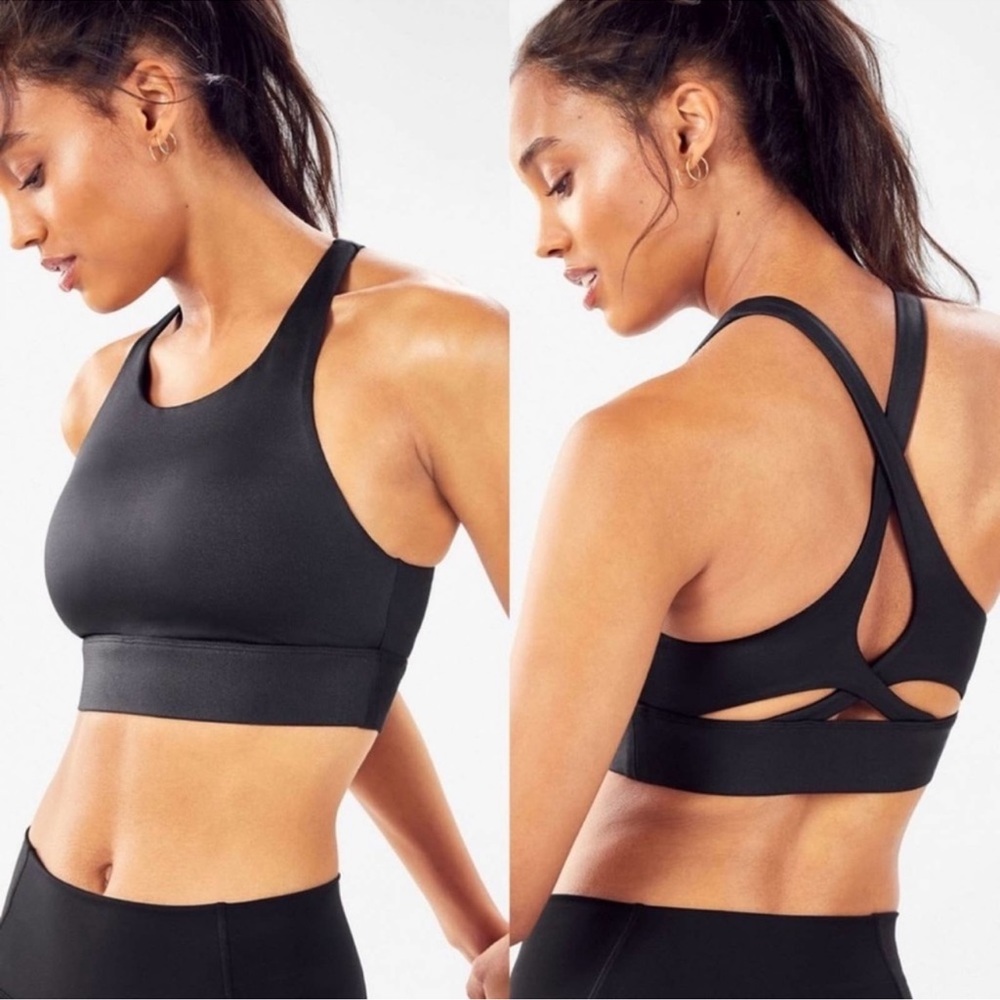 Fabletics Ella High Impact Sports Bra Cris Cross Back Large